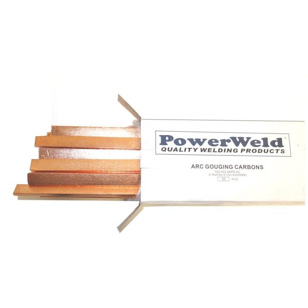 Powerweld Flat Gouging Carbons, 5/8" x 5/32" x 12" DCF-58316